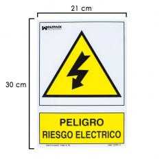 Cartel peligro electrico 30x21 cm.