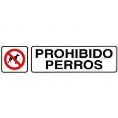 Rotulo adhesivo 250x63 mm. prohibido perros
