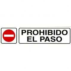 Rotulo adhesivo 250x63 mm. prohibido el paso