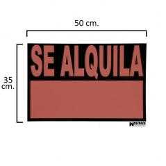 Cartel se alquila 50x35 cm.