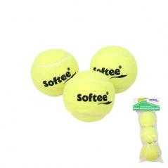 Bolsa 3 pelotas de tenis softee iniciación deluxe