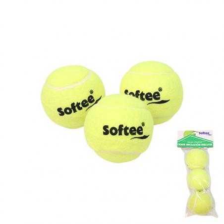 Bolsa 3 pelotas de tenis softee iniciación deluxe