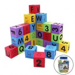 Set 30 cubos foam (alfabeto y números)