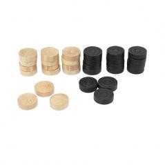 Fichas damas madera (12 fichas negras + 12 fichas blancas)