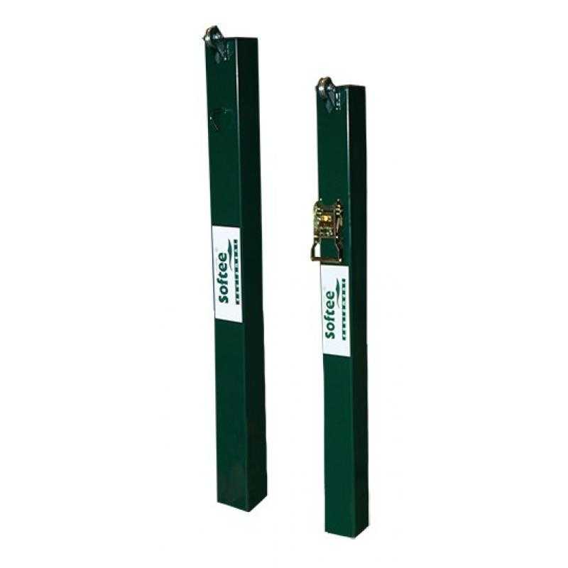 Juego postes tenis fijos cuadrados 80 x 80 mm