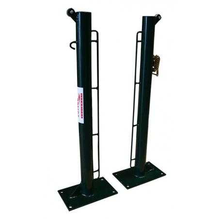 Juego postes de tenis fijos ø 80 mm con base para atornillar