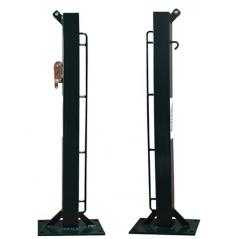 Juego postes de tenis fijos cuadrado 80 x 80 mm con base para atornillar