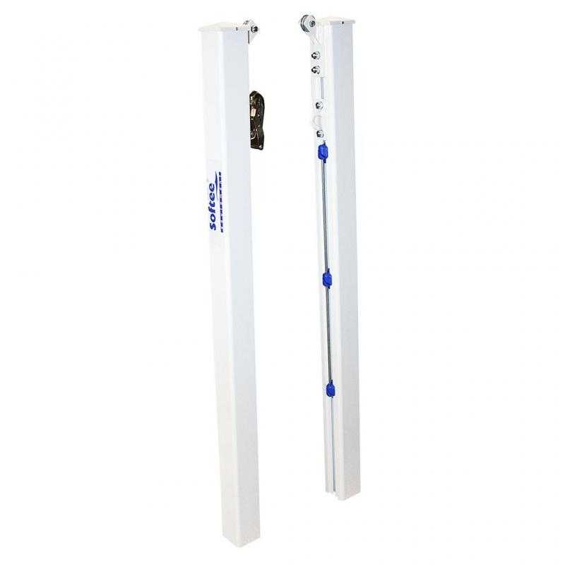 Juego postes pádel aluminio fijos sección cuadrada 80 X 80 mm
