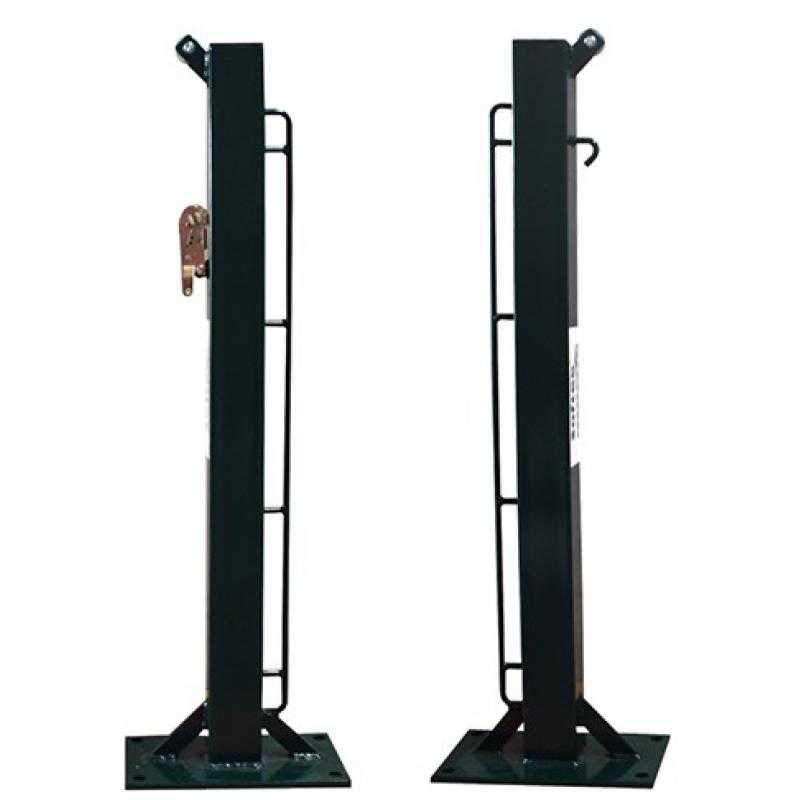 Juego postes de pádel fijos cuadrado 80 x 80 mm con base para atornillar