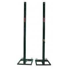 Juego postes voleibol metálicos cuadrados 80 x 80 mm trasladables