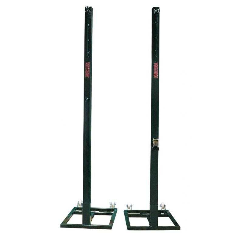 Juego postes voleibol metálicos cuadrados 80 x 80 mm trasladables