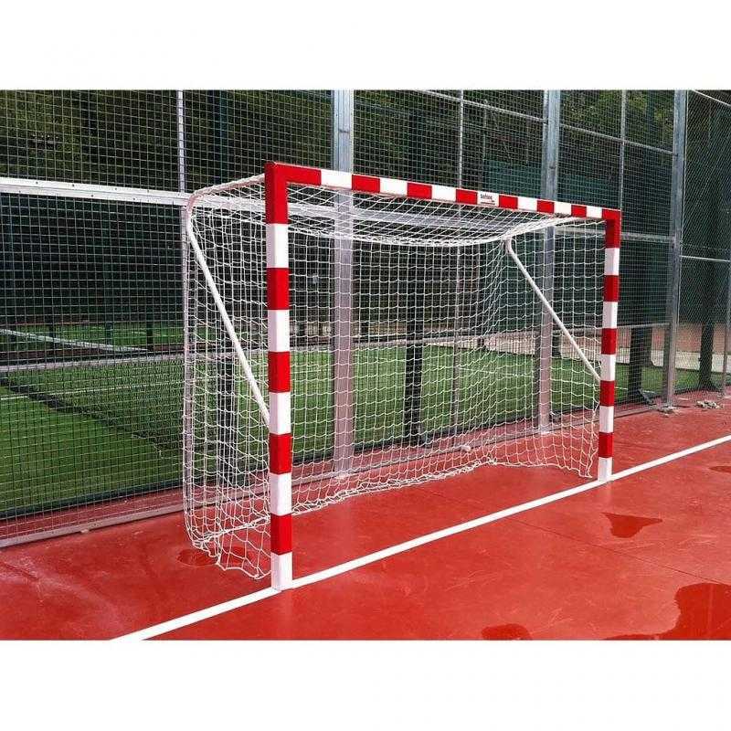 Juego porterías aluminio balonmano-fútbol sala fijas 80x80