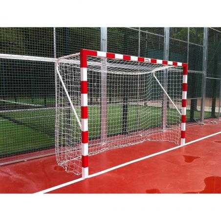 Juego porterías aluminio balonmano-fútbol sala fijas 80x80