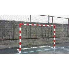Juego porterías fútbol sala/balonmano aluminio trasladables 80x80mm con base 80x40mm