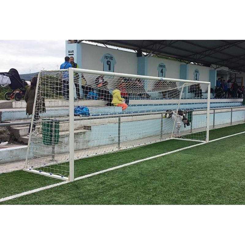 Juego porterías fútbol 7 metálicas trasladables tubo 80 mm reglamentarias