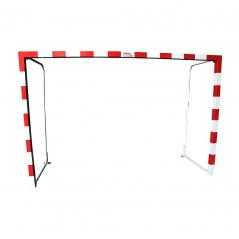 Juego porterías fútbol sala/balonmano metálicas 80x80mm abatibles