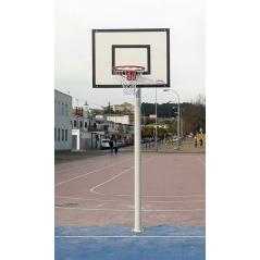Juego canastas minibasket monotubo new tubo 114 mm fijas con base para anclaje -sin tablero, aro-