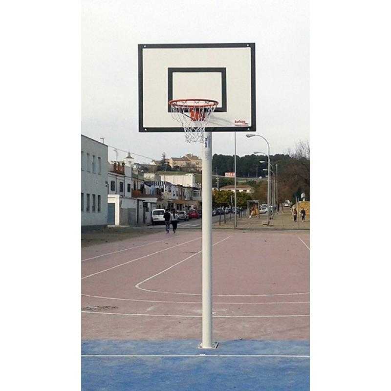Juego canastas minibasket monotubo new tubo 114 mm fijas con base para anclaje -sin tablero, aro-