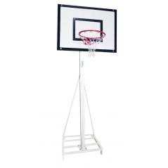 Juego canastas minibasket deluxe monotubo tubo 100 trasladable 2 ruedas con carro -sin tablero,aro-