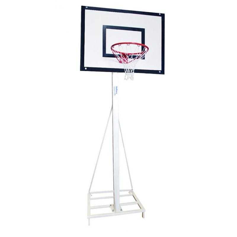 Juego canastas minibasket deluxe monotubo tubo 100 trasladable 2 ruedas con carro -sin tablero,aro-
