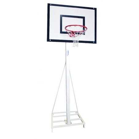 Juego canastas minibasket deluxe monotubo tubo 100 trasladable 2 ruedas con carro -sin tablero,aro-