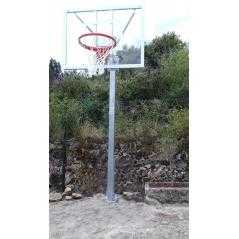 Juego canastas galvanizadas minibasket monotubo new tubo 114 mm fijas con base anclaje-sin tablero,aro-