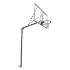 Juego canastas galvanizadas baloncesto monotubo new tubo 114 mm fijas con base anclaje -sin tablero,aro-