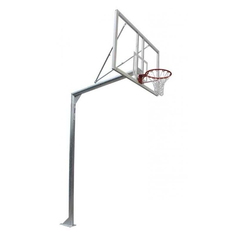 Juego canastas galvanizadas baloncesto monotubo new tubo 114 mm fijas con base anclaje -sin tablero,aro-