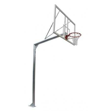 Juego canastas galvanizadas baloncesto monotubo new tubo 114 mm fijas con base anclaje -sin tablero,aro-
