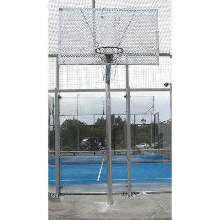 Juego canastas antivandálicas baloncesto new tubo 114 mm galvanizadas -incluye aros, redes y tableros-