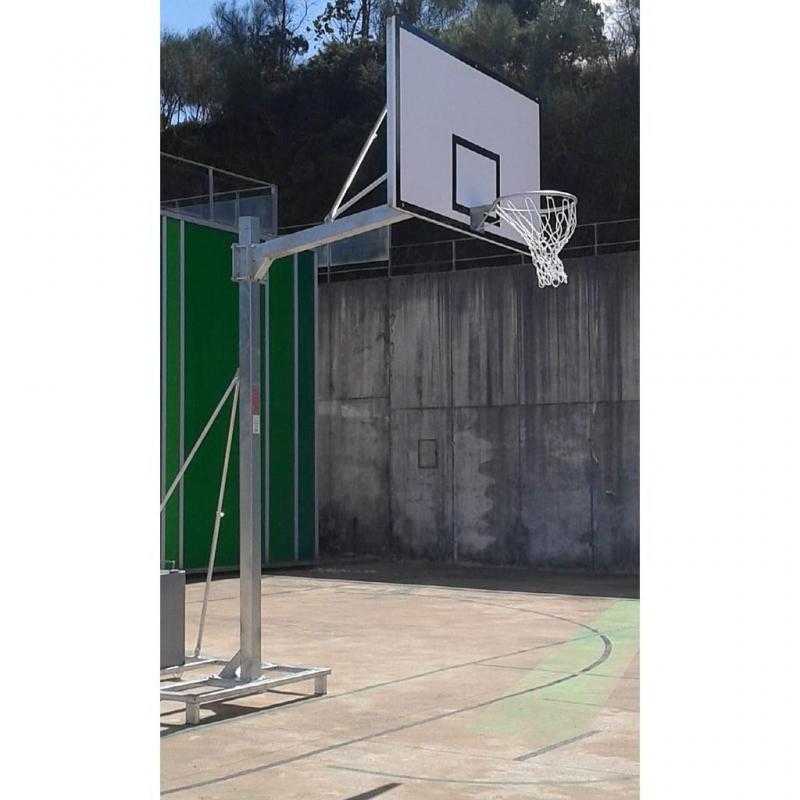 Juego canastas galvanizadas baloncesto deluxe monotubo trasladables 2 ruedas con carro (sin tableros, aros y redes)