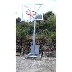 Juego canastas galvanizadas minibasket deluxe monotubo trasladables 2 ruedas con carro -sin tableros, aros y redes)