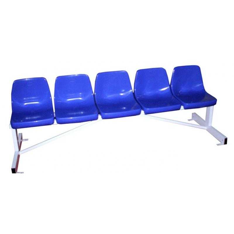 Banco metálico con asientos pvc-5 plazas-