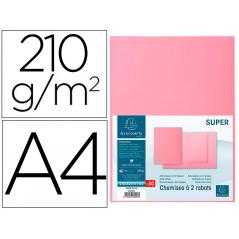 Subcarpeta cartulina con 2 solapas exacompta din a4 gama super rosa 210 gr