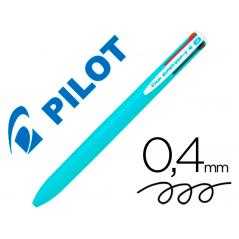 Bolígrafo pilot super grip g 4 colores retráctil sujecion de caucho tinta base de aceite cuerpo color azul