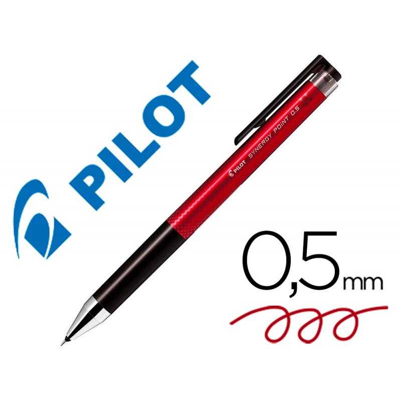 Bolígrafo pilot synergy point retráctil sujecion de caucho tinta gel 0,5 mm rojo