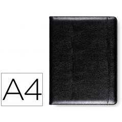 Carpeta portafolios 80-728k negra 320x250 mm sin cremallera sin asa -con departmentos interiores