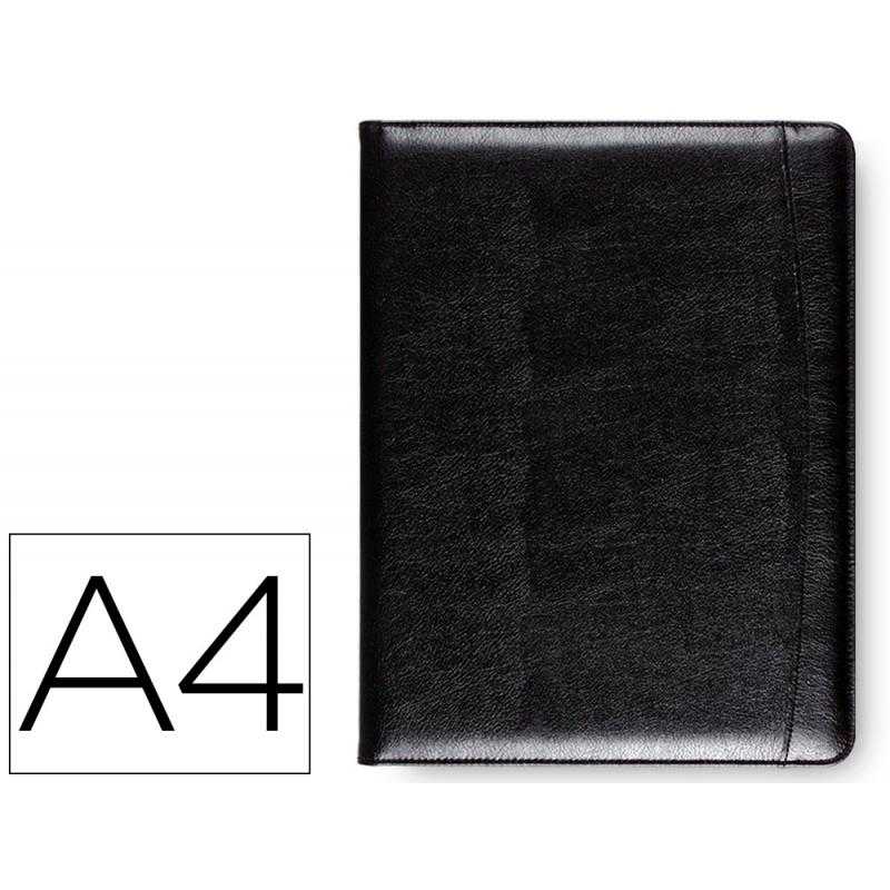 Carpeta portafolios 80-728k negra 320x250 mm sin cremallera sin asa -con departmentos interiores
