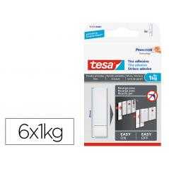 Tira autoadhesiva tesa doble cara powerstring transparente sujecion hasta 1 kg recambio blister de 6 unidades