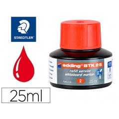Tinta rotulador edding pizarra blanca btk-25 color rojo frasco de 25 ml