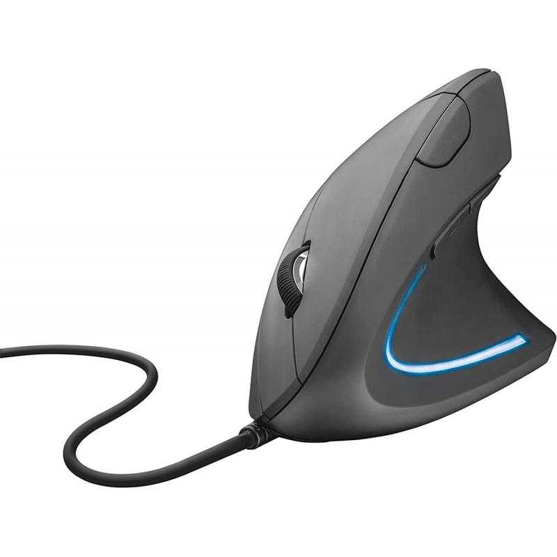 Raton trust ergonomic vergo diseño vertical 2 botones 1000/1600 ppp