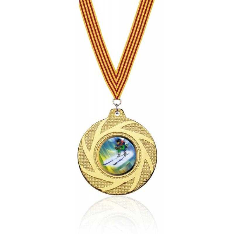 Medalla color oro+cinta+disco