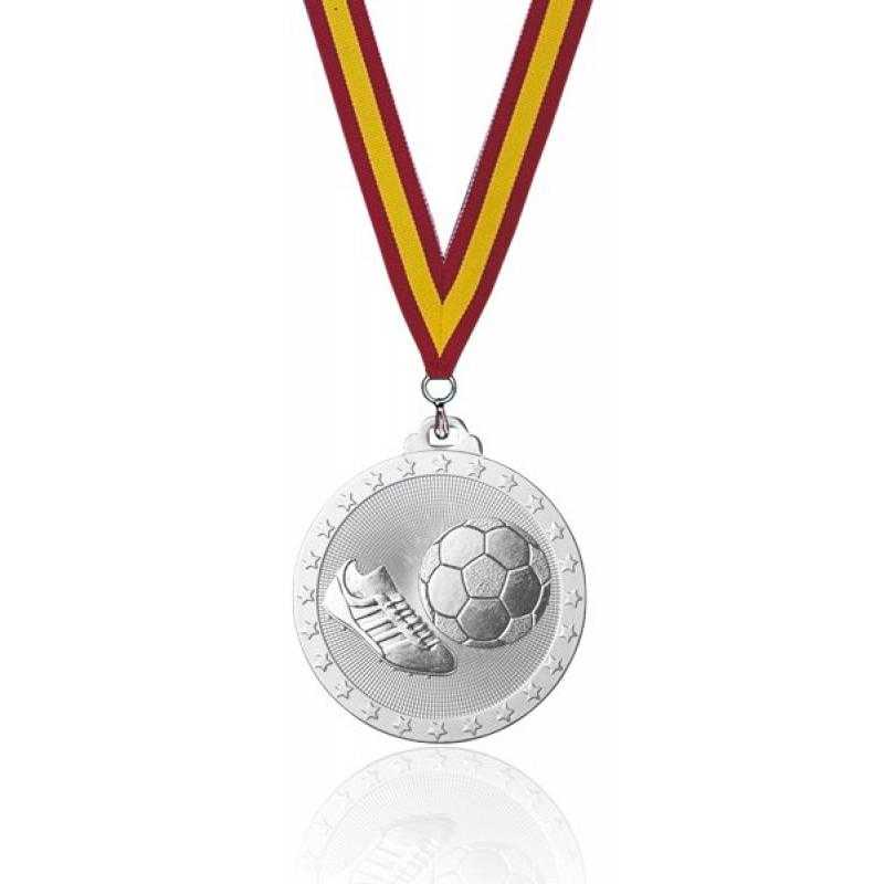Medalla fútbol plata + cinta