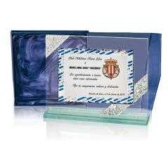 Cristal de murano + placa