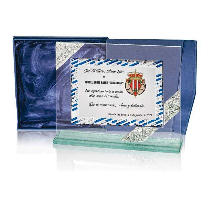 Cristal de murano + placa