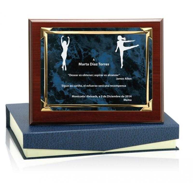 Placa homenaje madera económica
