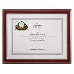 Placa homenaje de madera económica