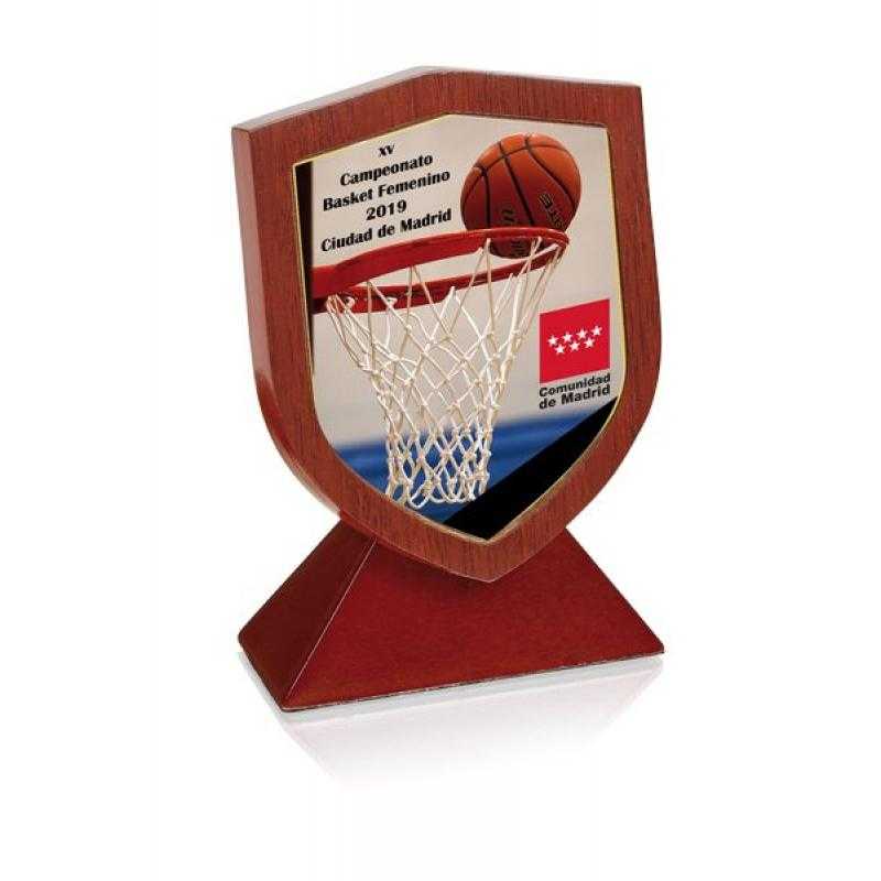 Trofeo madera + escudo especial sublimación