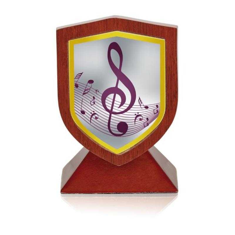 Trofeo madera nota musical