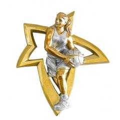 Resina aplique baloncesto femenino